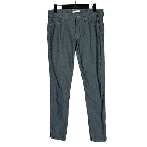 7 For All Mankind Roxanne Striped Pants Skinny Fit Size 27 - Picture 1 of 6